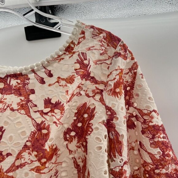 Porridge Women's Eyelet Lace Top Short Sleeve Size Small - Picture 4 of 9